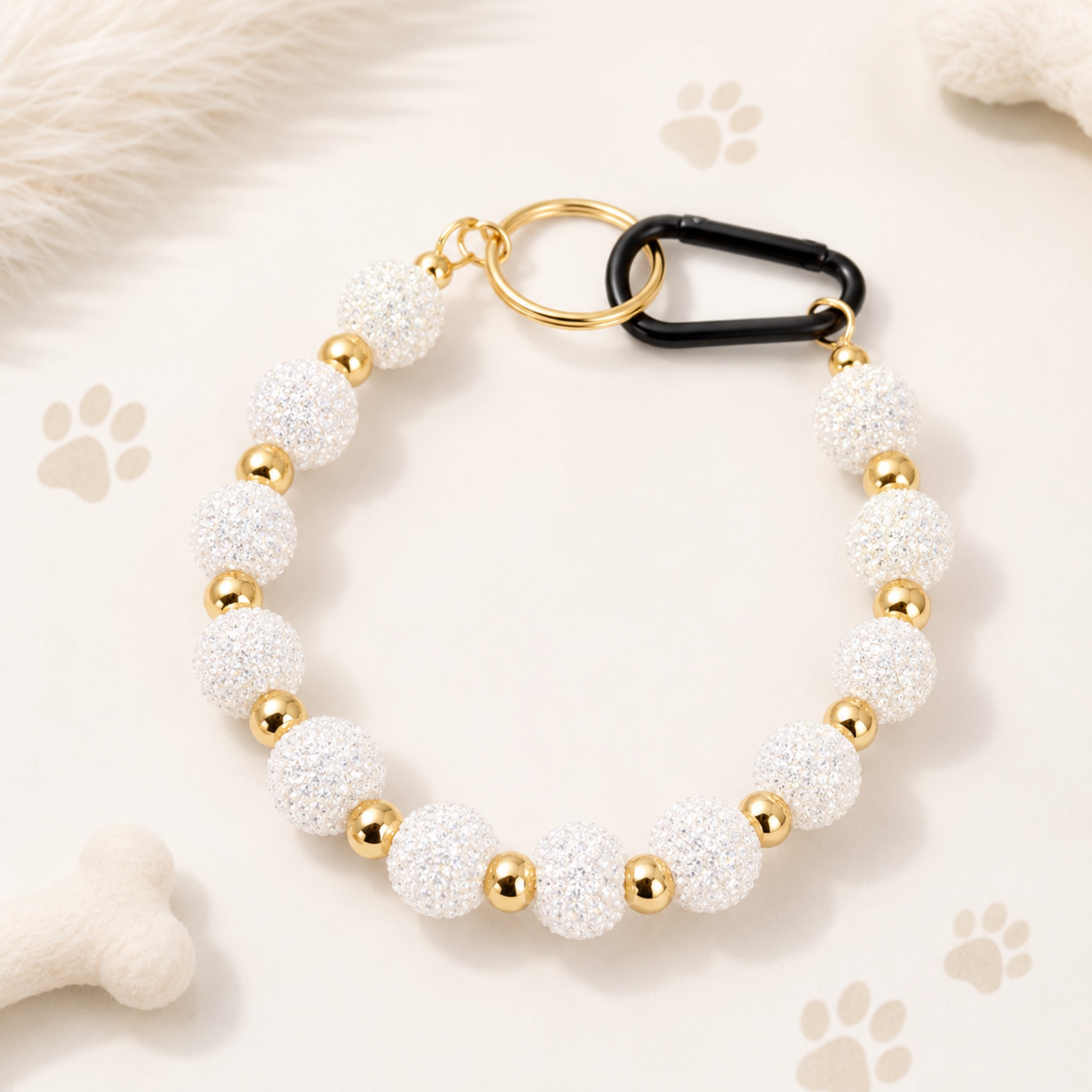 Collana per Cani "Sparkling Pearl" – Perle e Brillantini 8mm
